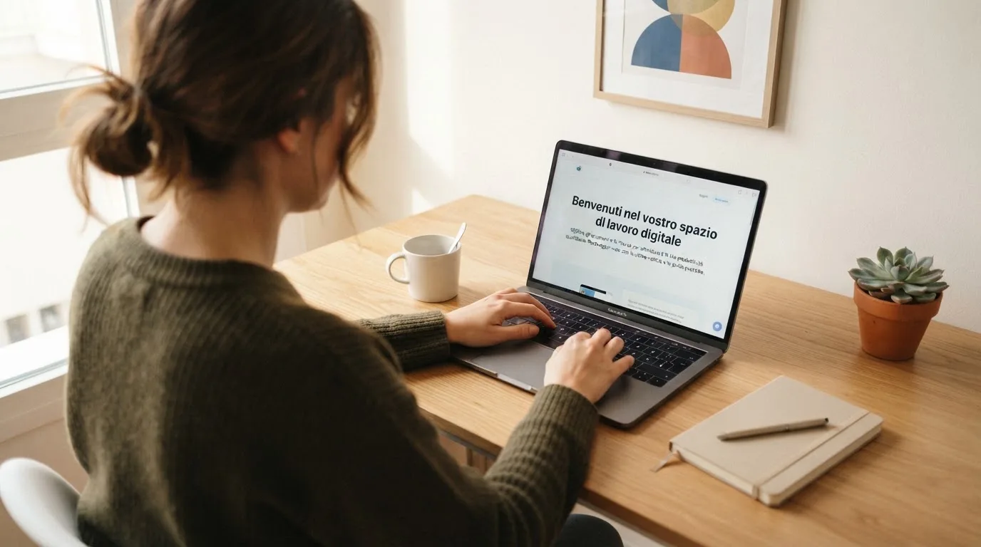 Persona davanti a un portatile che legge una pagina informativa sul gioco online in Italia — casino dal vivo online