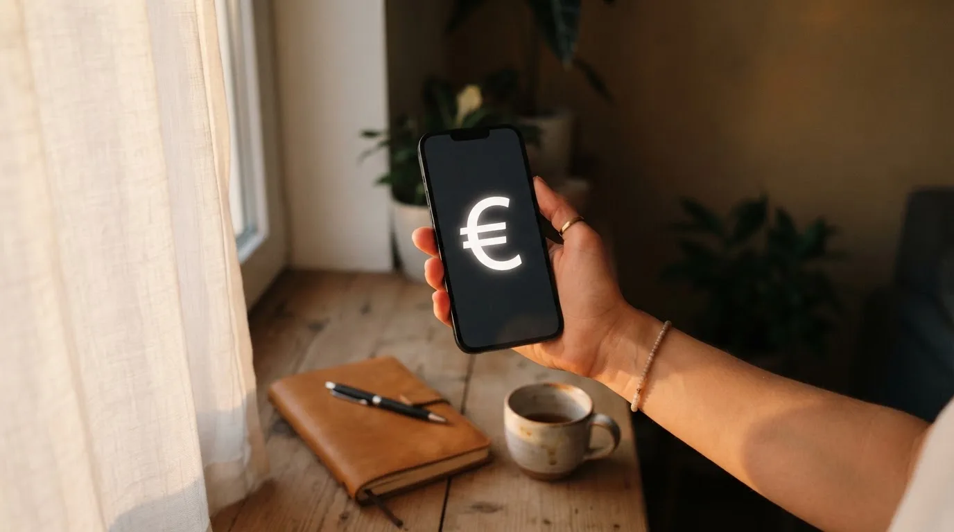 Mano che tiene uno smartphone accanto a una finestra, luce serale tranquilla — casino online italiani autorizzati aams