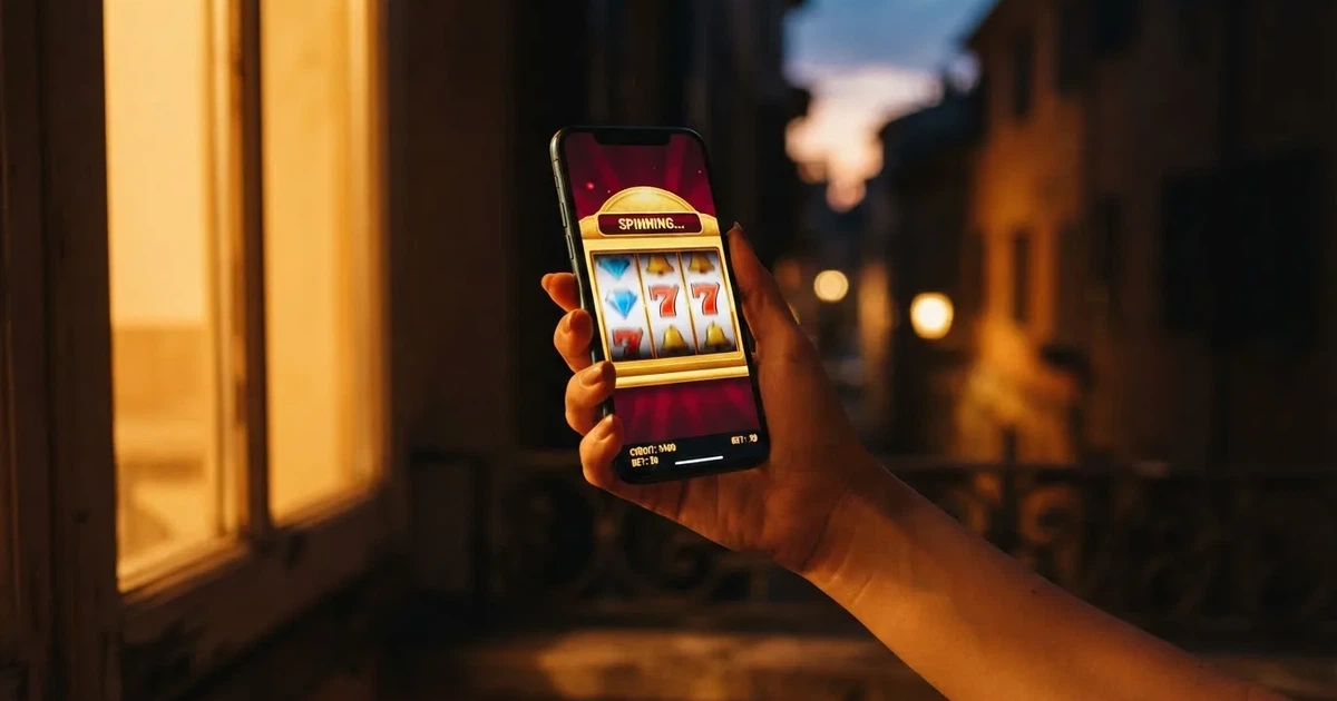 Mano che tiene uno smartphone accanto a una finestra, luce serale tranquilla — casino online italiani senza autoesclusione